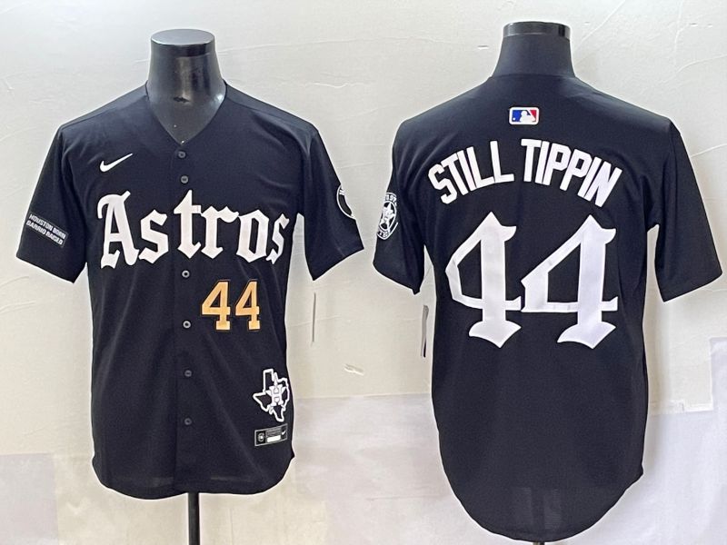 Men 2025 Houston Astros #44 Still Tippin Black Five generations Joint Name Nike MLB Jersey style 8